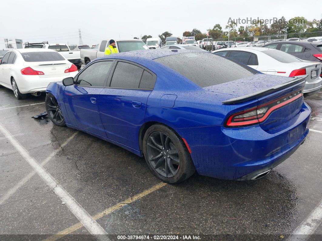 2018 Dodge Charger Sxt Rwd Blue vin: 2C3CDXBGXJH196888