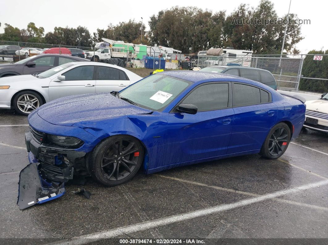 2018 Dodge Charger Sxt Rwd Blue vin: 2C3CDXBGXJH196888