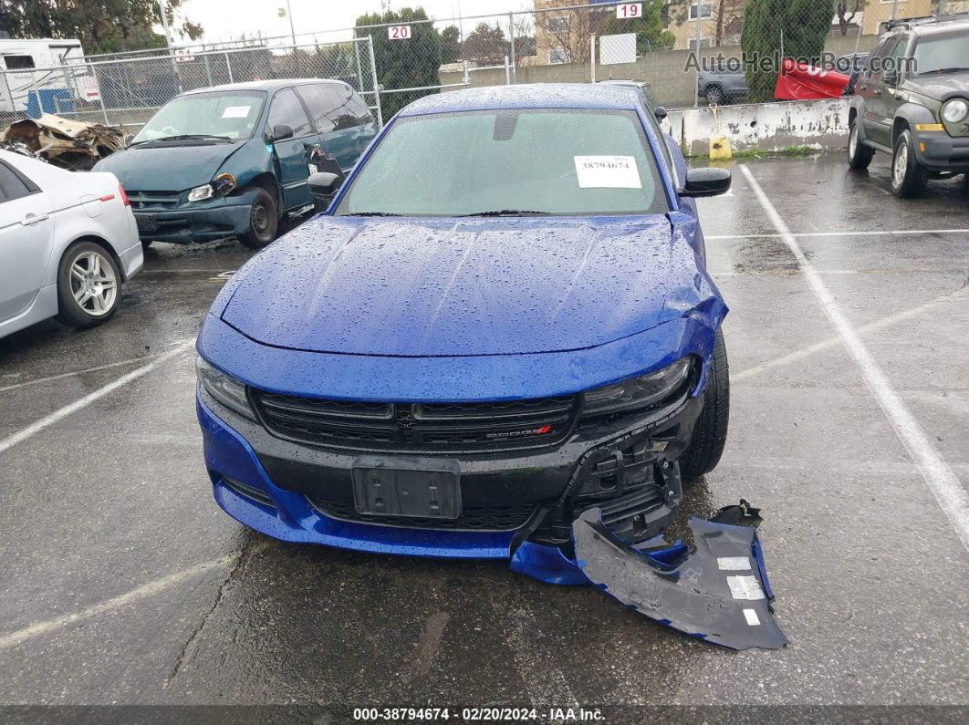 2018 Dodge Charger Sxt Rwd Blue vin: 2C3CDXBGXJH196888