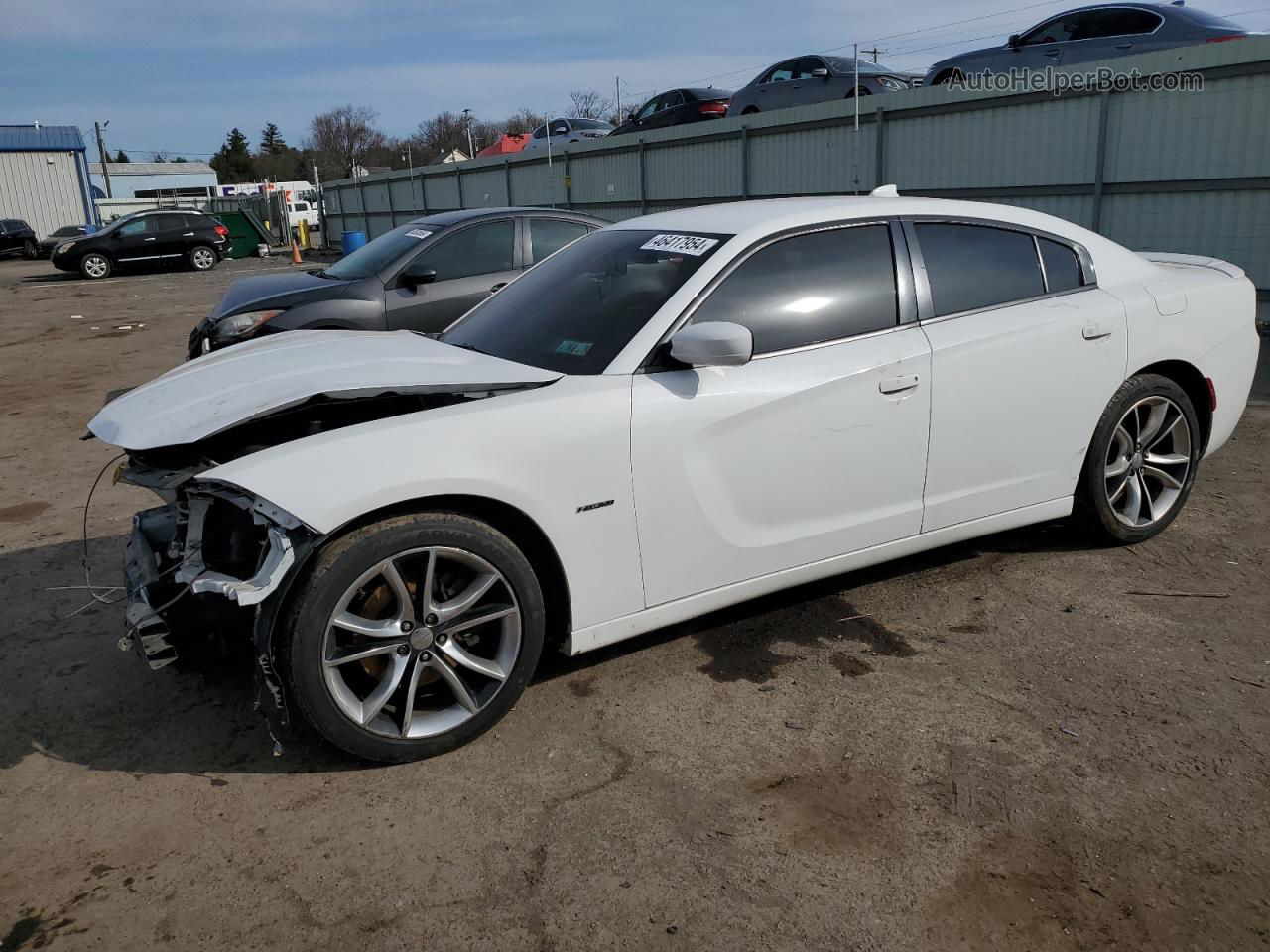 2016 Dodge Charger R/t White vin: 2C3CDXCT1GH100618