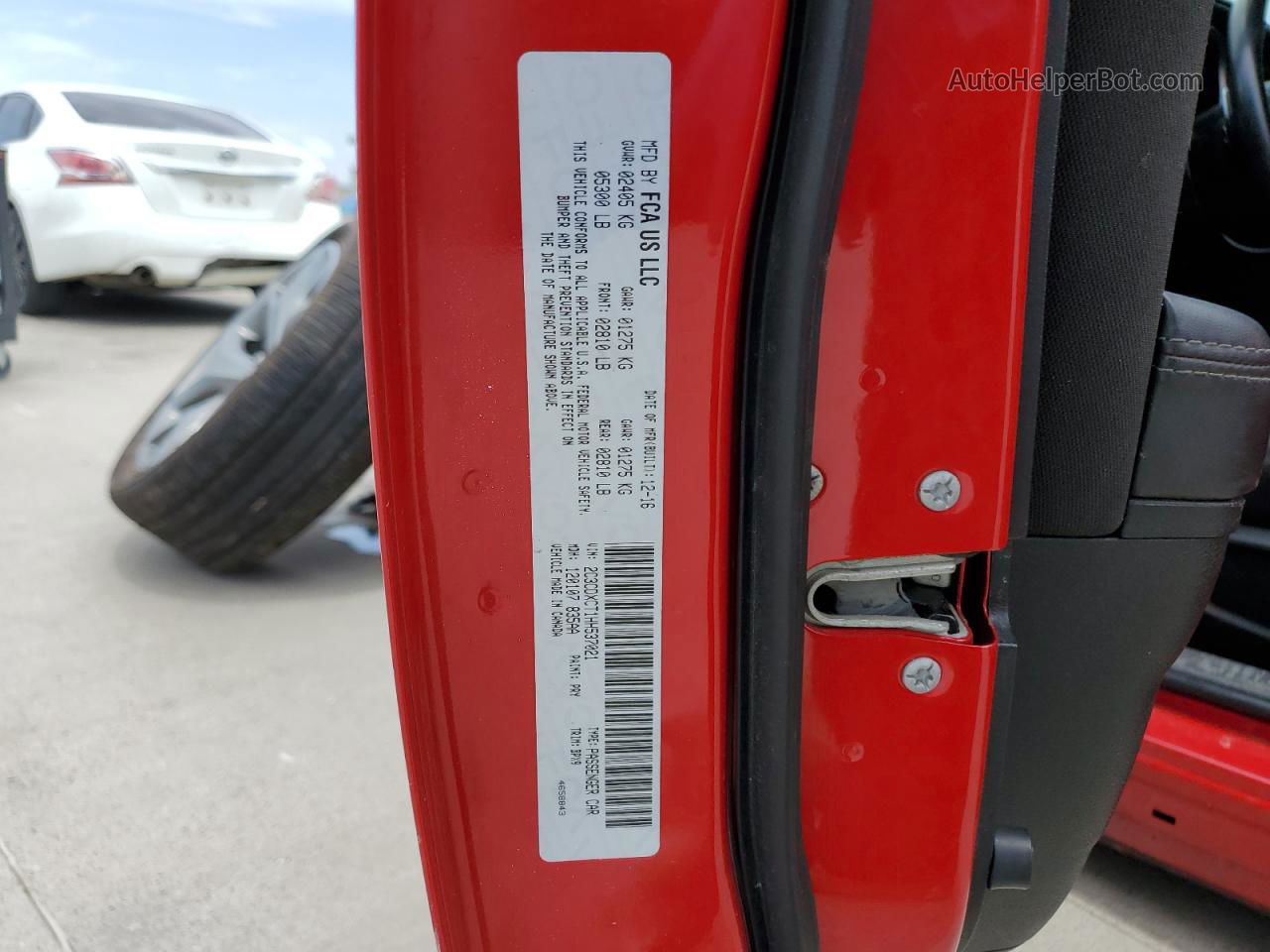 2017 Dodge Charger R/t Красный vin: 2C3CDXCT1HH537021