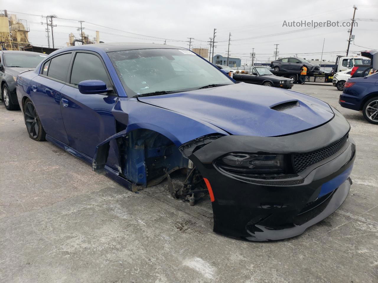 2018 Dodge Charger R/t Синий vin: 2C3CDXCT2JH236943