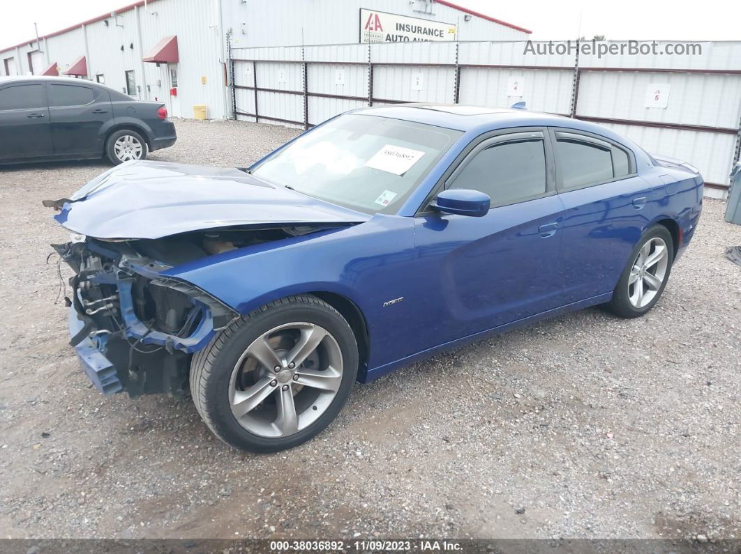 2018 Dodge Charger R/t Rwd Blue vin: 2C3CDXCT2JH247943