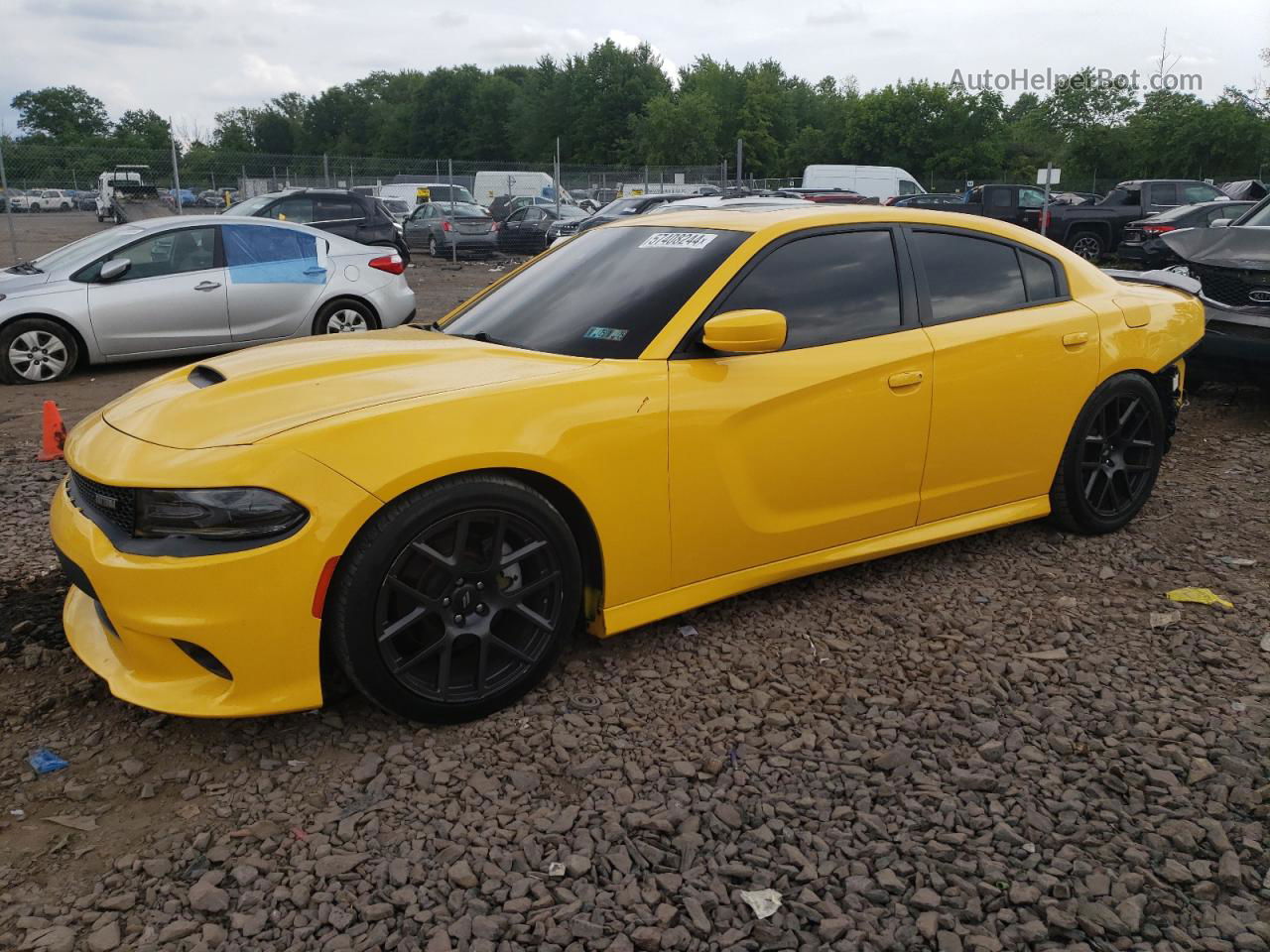 2017 Dodge Charger R/t Yellow vin: 2C3CDXCT5HH532503