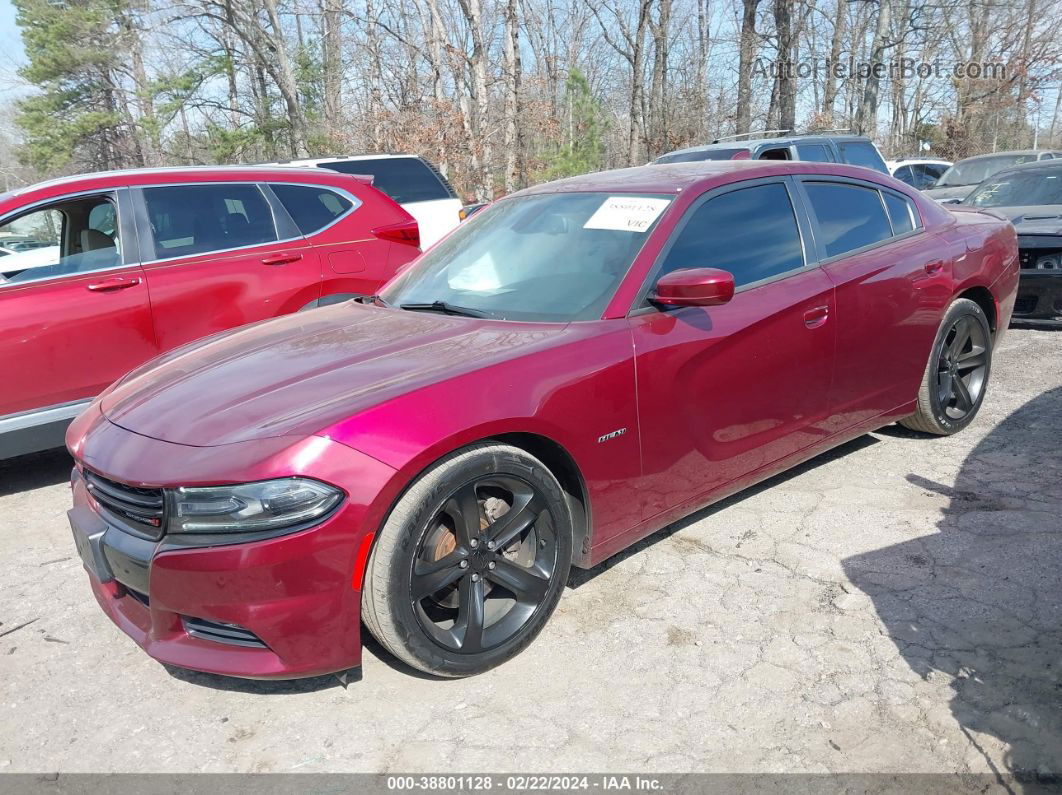 2017 Dodge Charger R/t Rwd Burgundy vin: 2C3CDXCT5HH641902