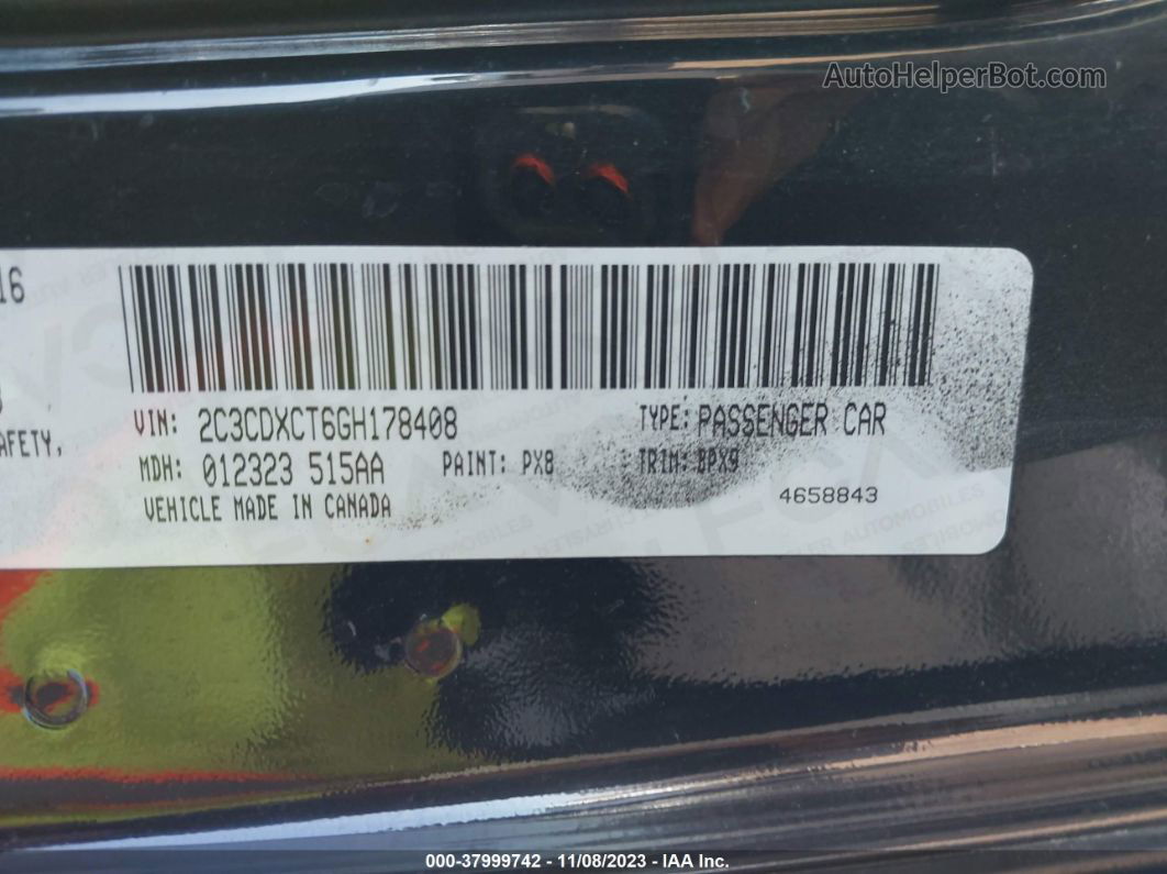 2016 Dodge Charger R/t Black vin: 2C3CDXCT6GH178408
