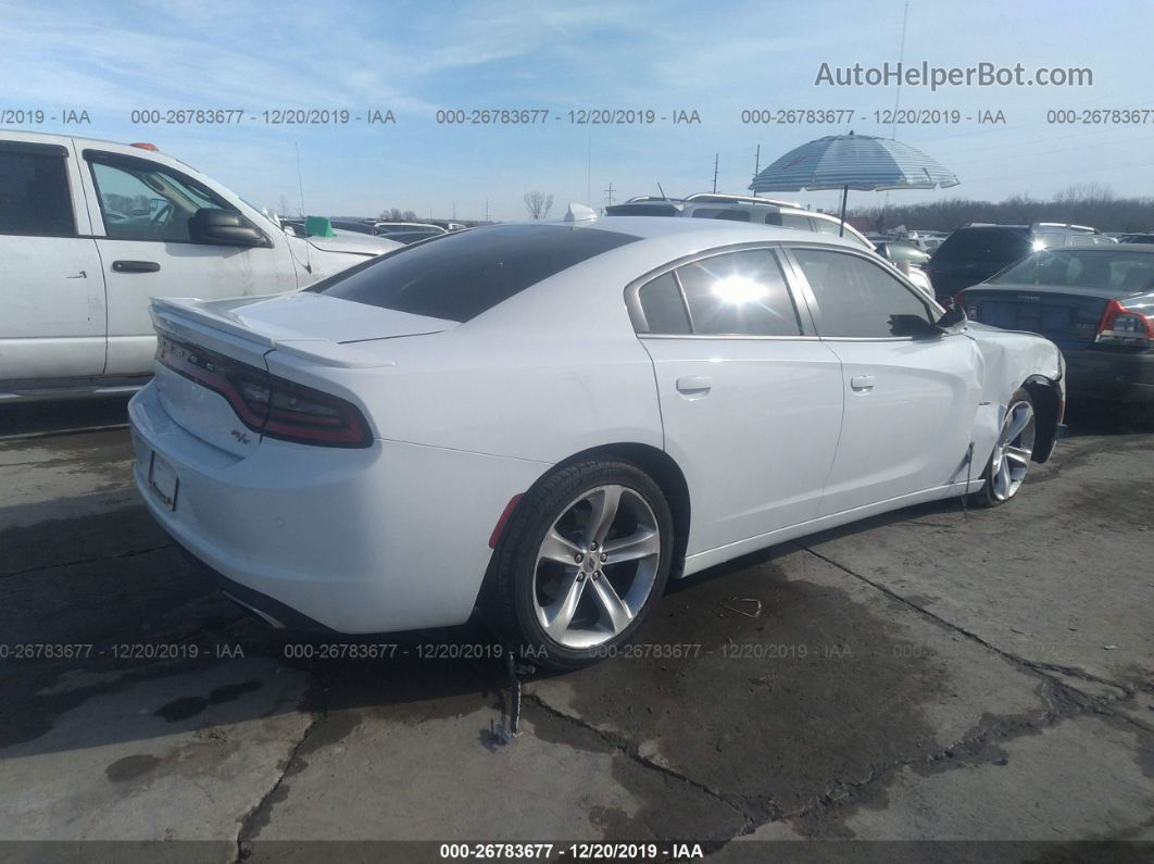 2018 Dodge Charger R/t White vin: 2C3CDXCT6JH233592