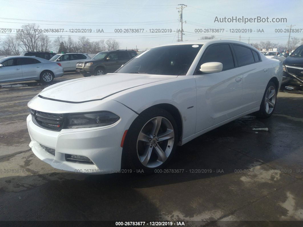 2018 Dodge Charger R/t White vin: 2C3CDXCT6JH233592