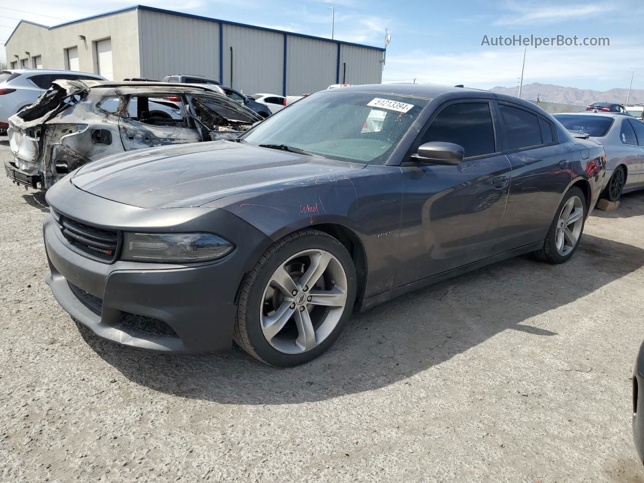 2017 Dodge Charger R/t Gray vin: 2C3CDXCT7HH578902