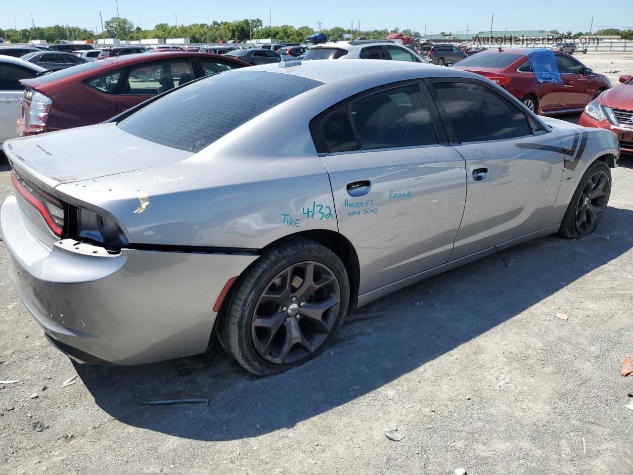 2018 Dodge Charger R/t Silver vin: 2C3CDXCT7JH233133