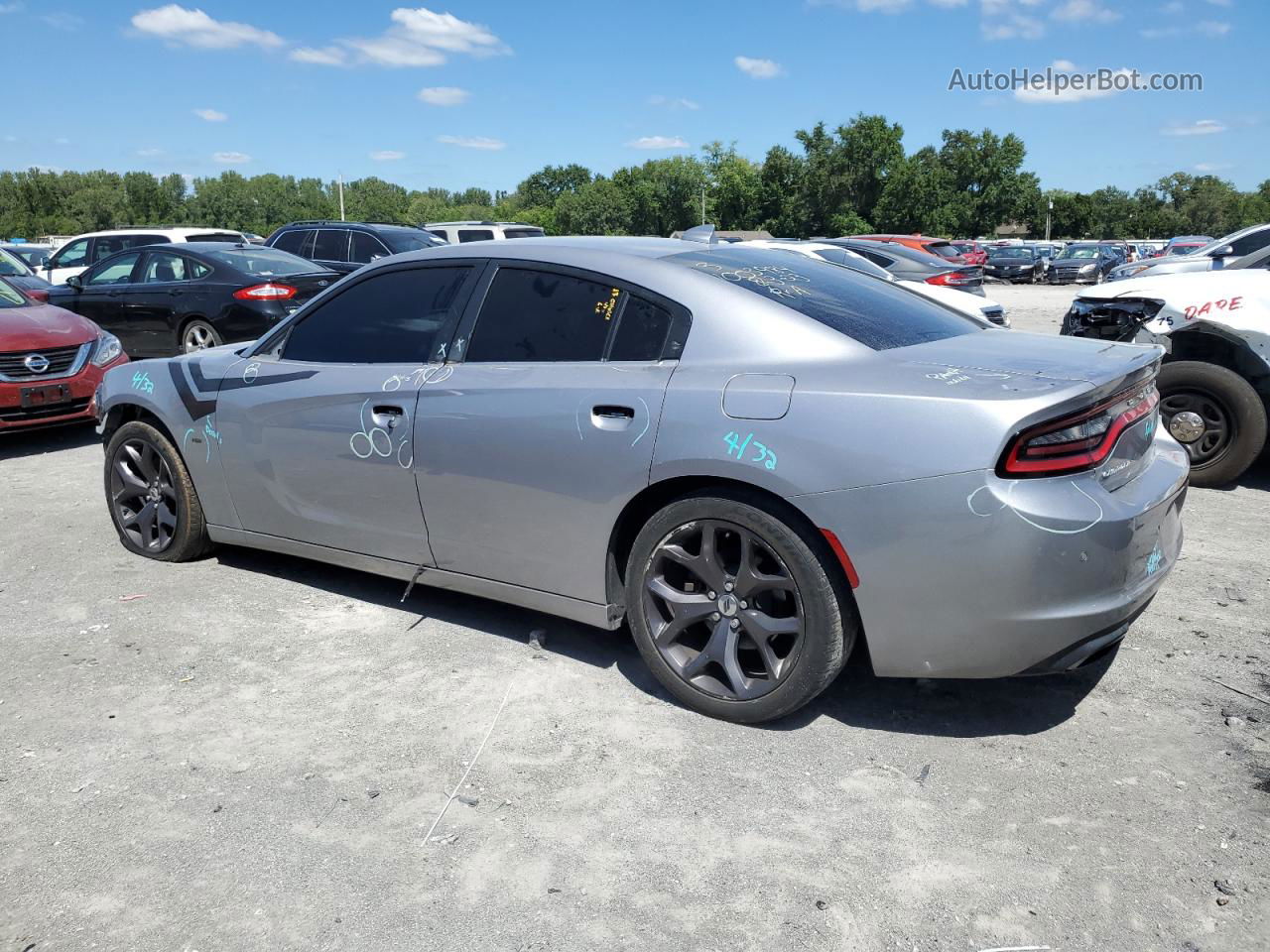 2018 Dodge Charger R/t Silver vin: 2C3CDXCT7JH233133