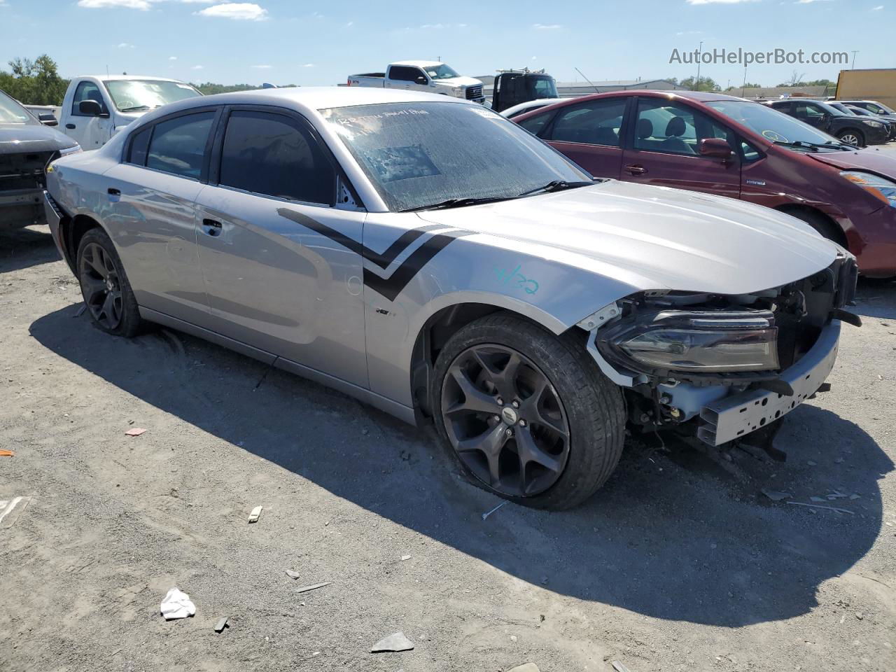 2018 Dodge Charger R/t Silver vin: 2C3CDXCT7JH233133