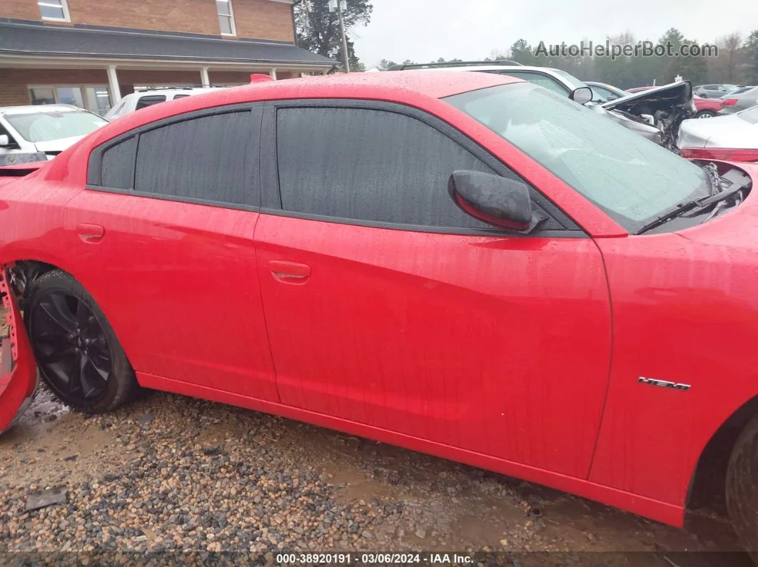 2018 Dodge Charger R/t Rwd Red vin: 2C3CDXCT7JH278847
