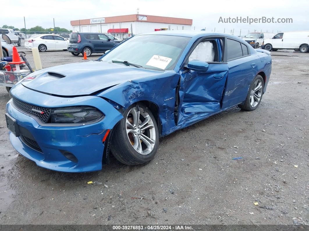 2021 Dodge Charger R/t Rwd Blue vin: 2C3CDXCT8MH639247