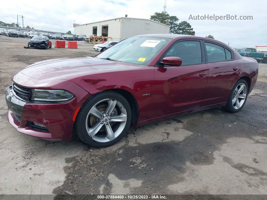 2018 Dodge Charger R/t Rwd Burgundy vin: 2C3CDXCTXJH166835