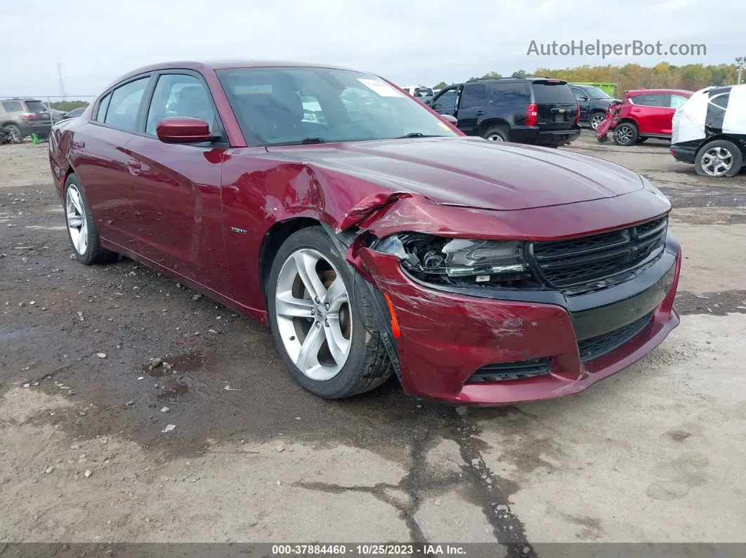 2018 Dodge Charger R/t Rwd Burgundy vin: 2C3CDXCTXJH166835