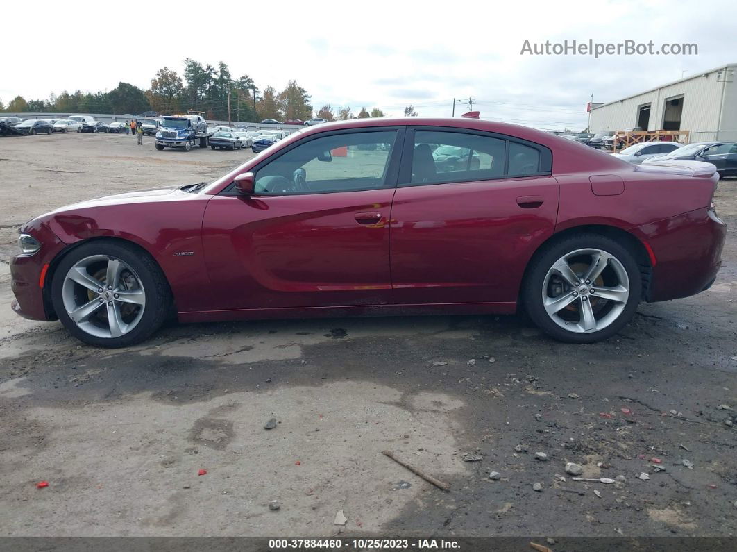 2018 Dodge Charger R/t Rwd Burgundy vin: 2C3CDXCTXJH166835