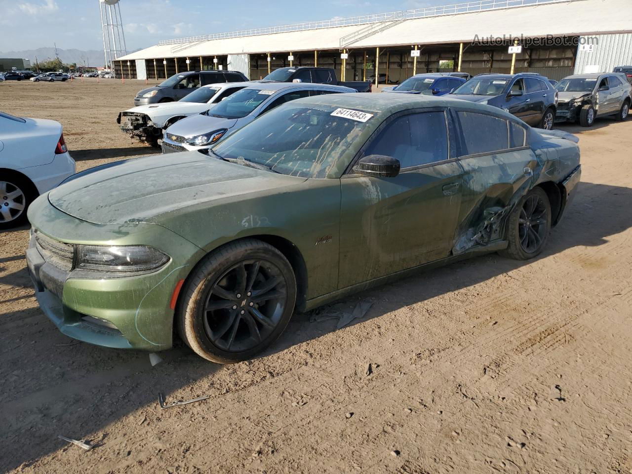 2018 Dodge Charger R/t Green vin: 2C3CDXCTXJH193209