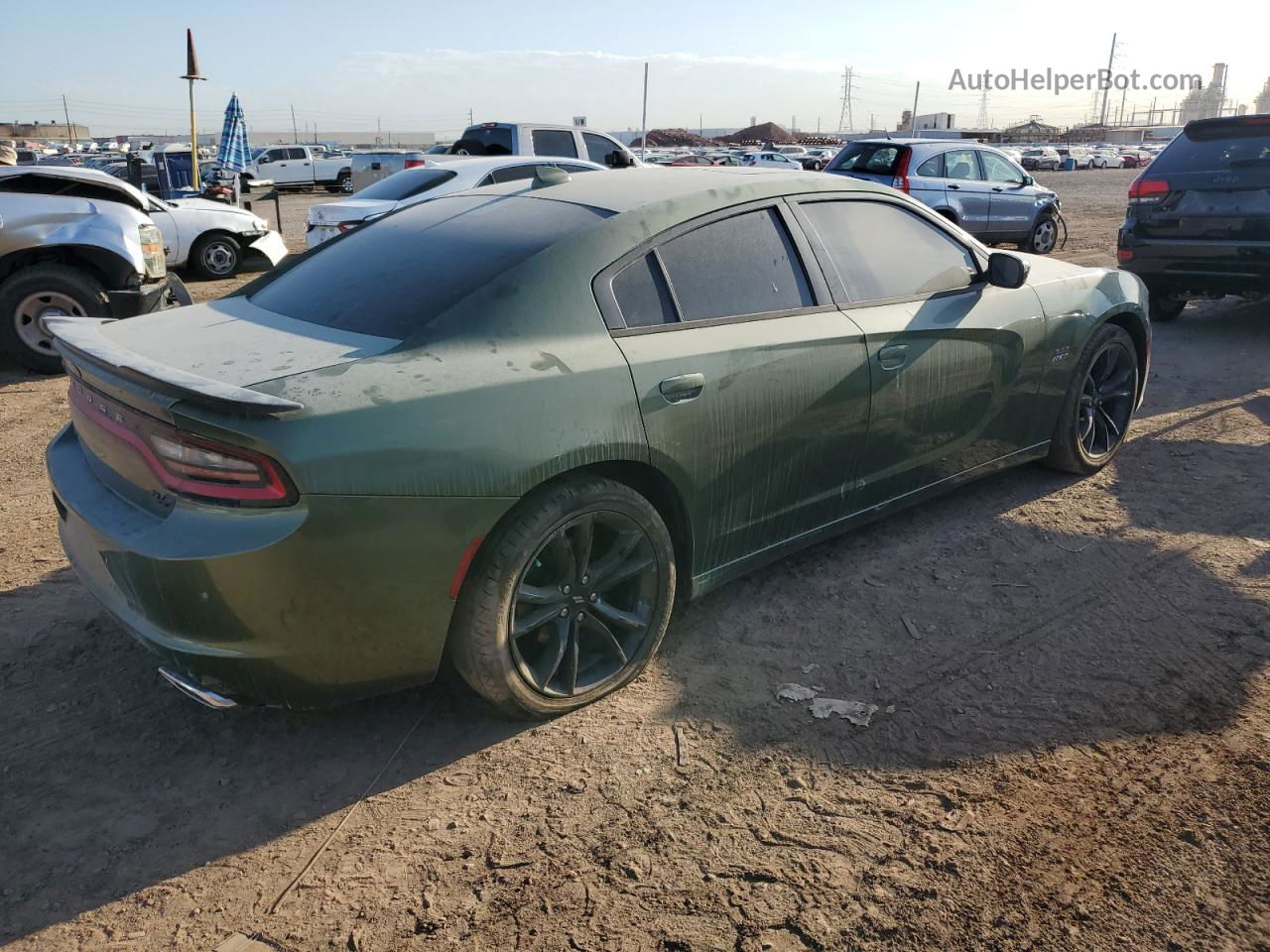 2018 Dodge Charger R/t Green vin: 2C3CDXCTXJH193209