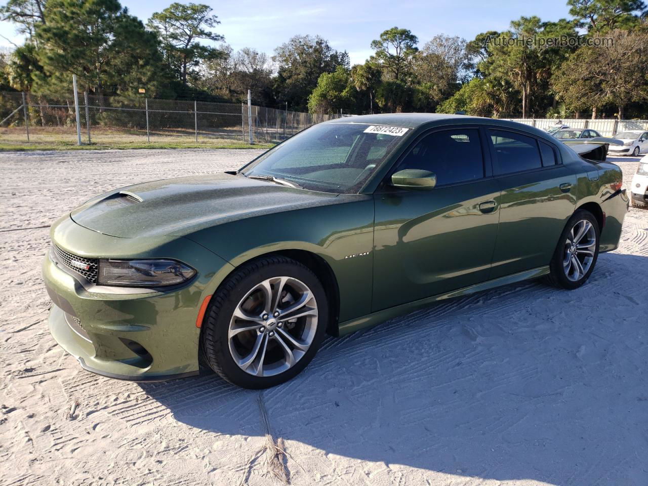 2021 Dodge Charger R/t Зеленый vin: 2C3CDXCTXMH565913