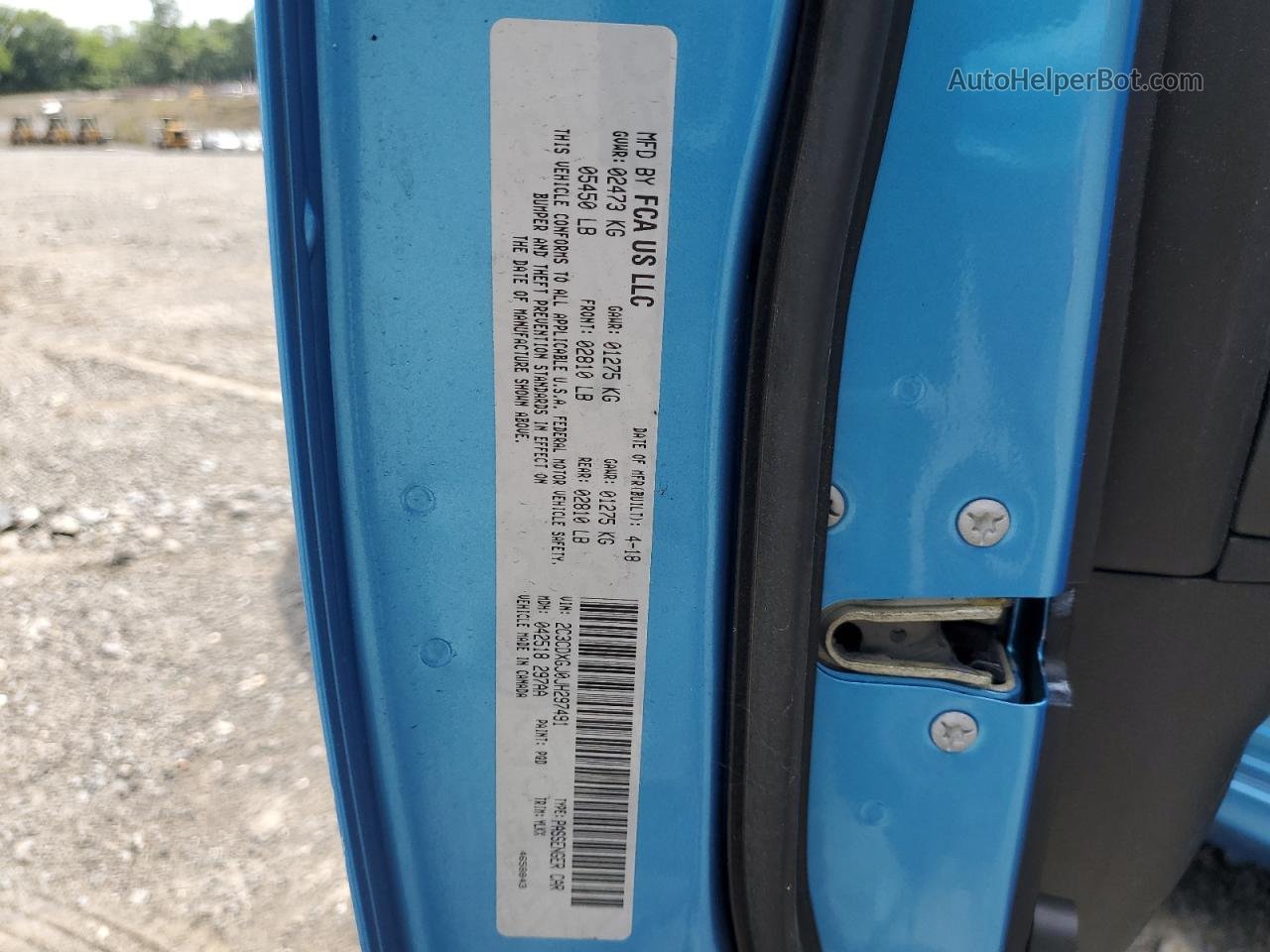 2018 Dodge Charger R/t 392 Синий vin: 2C3CDXGJ0JH297491