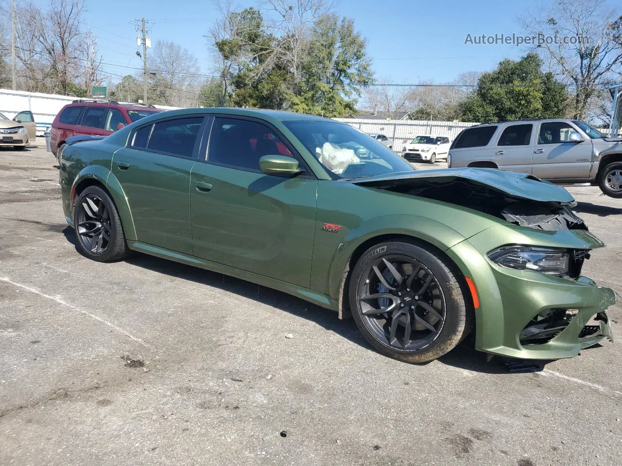 2021 Dodge Charger Scat Pack Зеленый vin: 2C3CDXGJ1MH604283