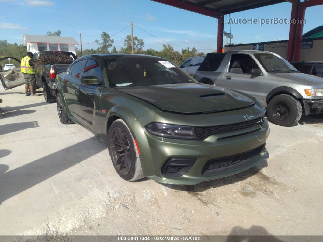 2021 Dodge Charger Scat Pack Widebody Rwd Зеленый vin: 2C3CDXGJ1MH618197