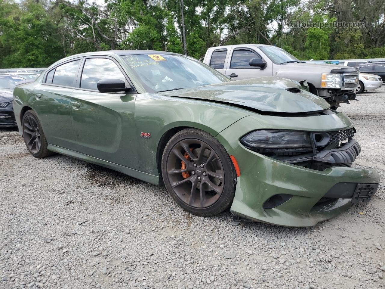 2021 Dodge Charger Scat Pack Green vin: 2C3CDXGJ2MH515502