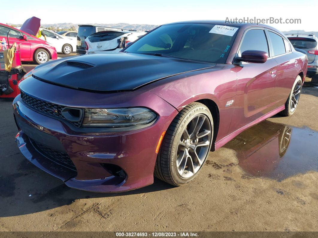 2021 Dodge Charger Scat Pack Rwd Фиолетовый vin: 2C3CDXGJ4MH561073