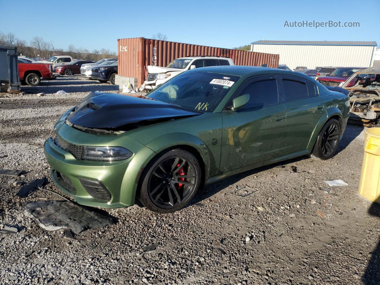 2021 Dodge Charger Scat Pack Зеленый vin: 2C3CDXGJ5MH609809