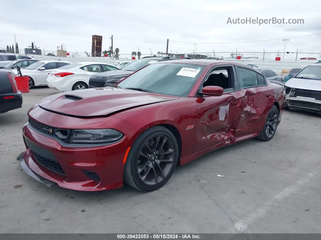 2021 Dodge Charger Scat Pack Rwd Burgundy vin: 2C3CDXGJ6MH557655