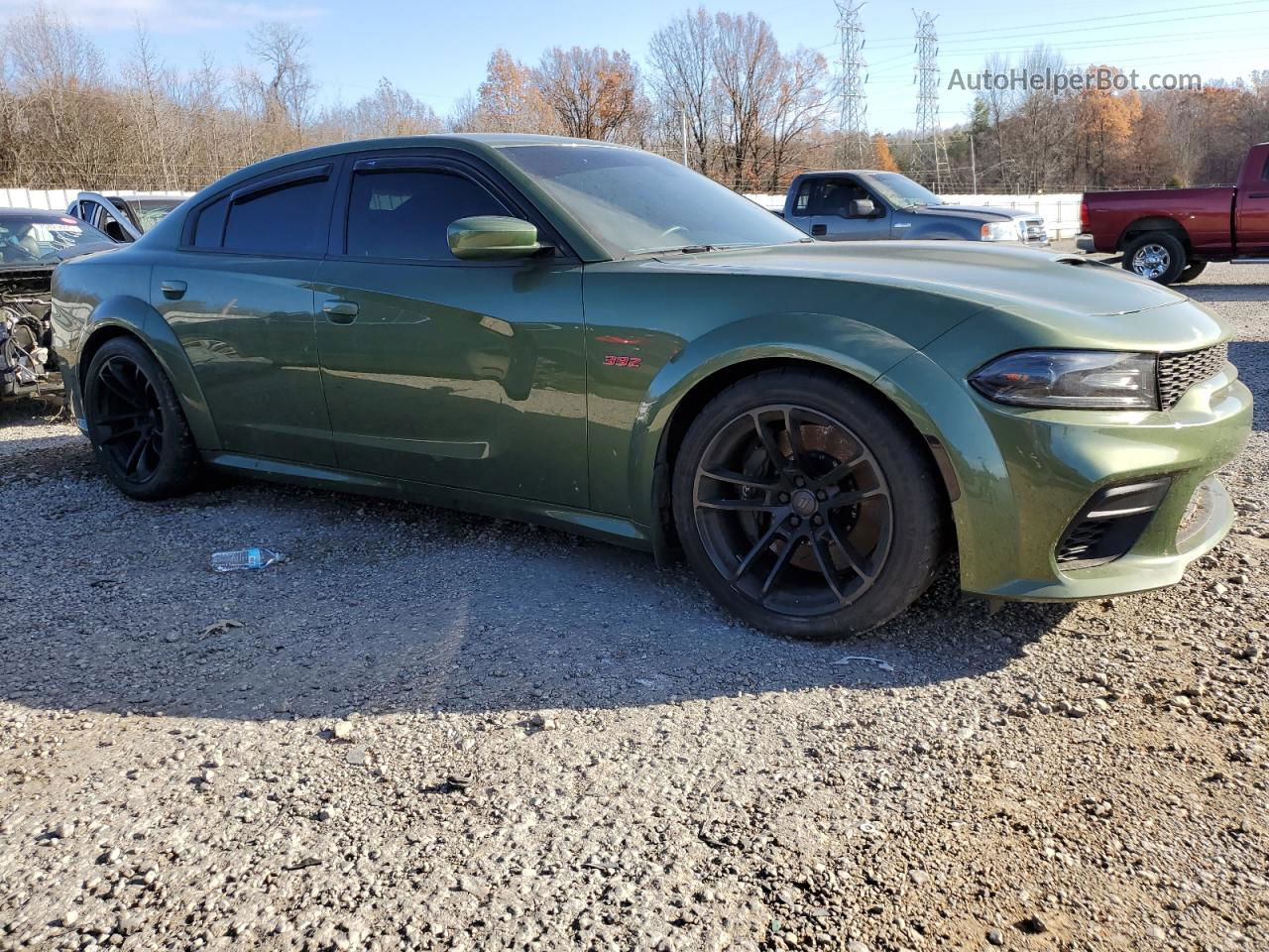 2021 Dodge Charger Scat Pack Green vin: 2C3CDXGJ7MH553095