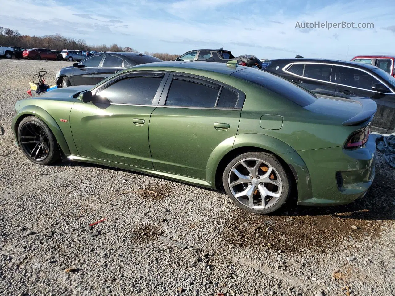 2021 Dodge Charger Scat Pack Зеленый vin: 2C3CDXGJ7MH553095