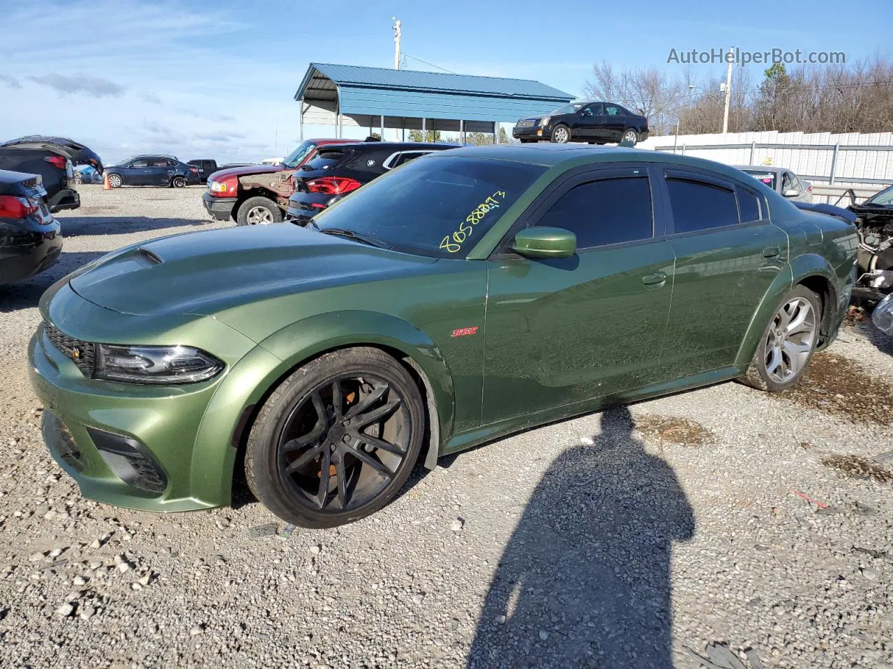 2021 Dodge Charger Scat Pack Зеленый vin: 2C3CDXGJ7MH553095