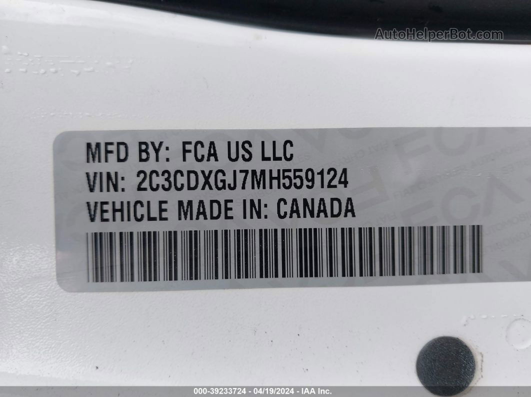2021 Dodge Charger Scat Pack Rwd Белый vin: 2C3CDXGJ7MH559124