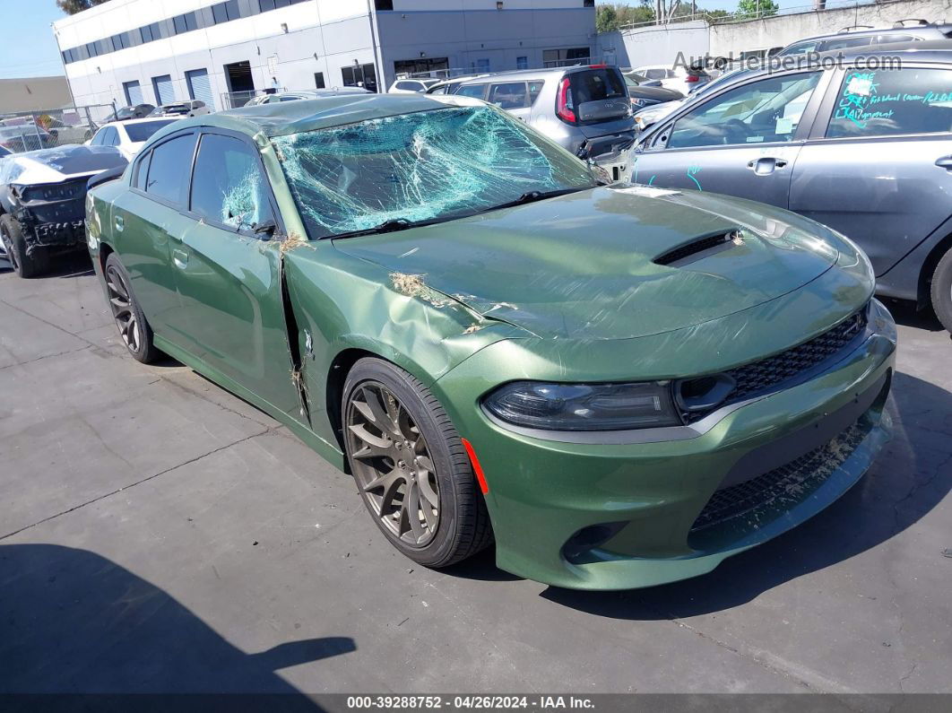 2021 Dodge Charger Scat Pack Rwd Зеленый vin: 2C3CDXGJ7MH578062