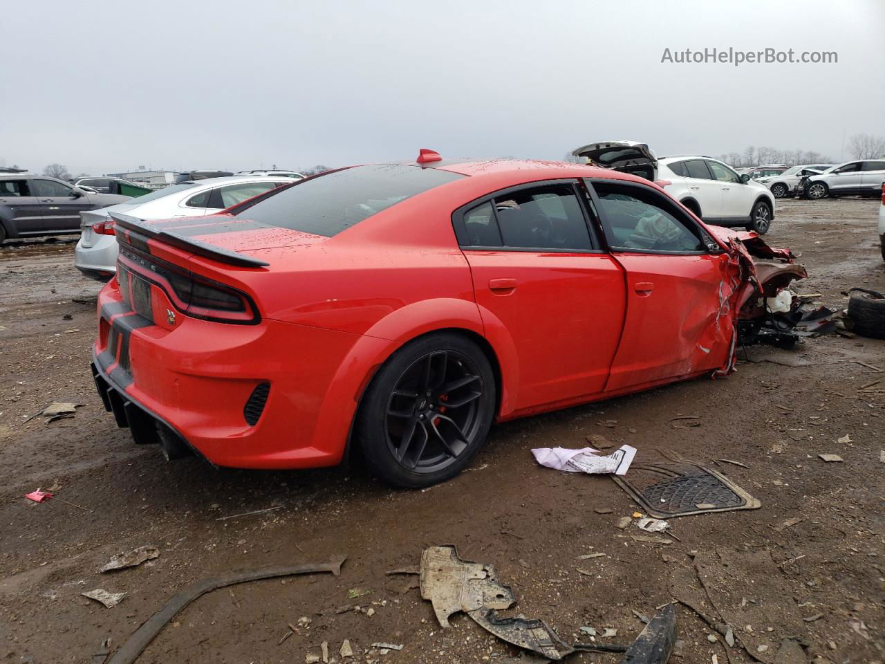 2021 Dodge Charger Scat Pack Red vin: 2C3CDXGJ8MH563604