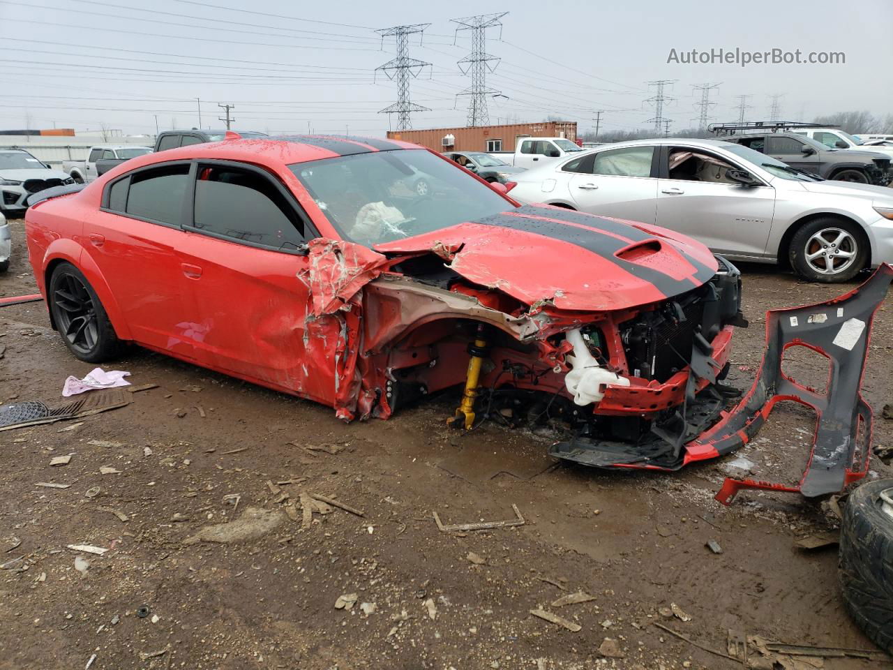 2021 Dodge Charger Scat Pack Red vin: 2C3CDXGJ8MH563604