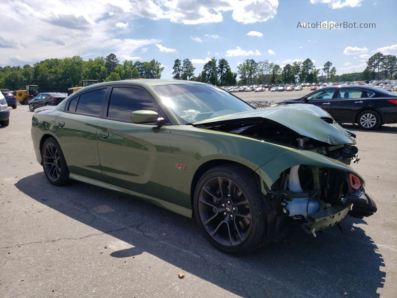 2021 Dodge Charger Scat Pack Зеленый vin: 2C3CDXGJXMH559196