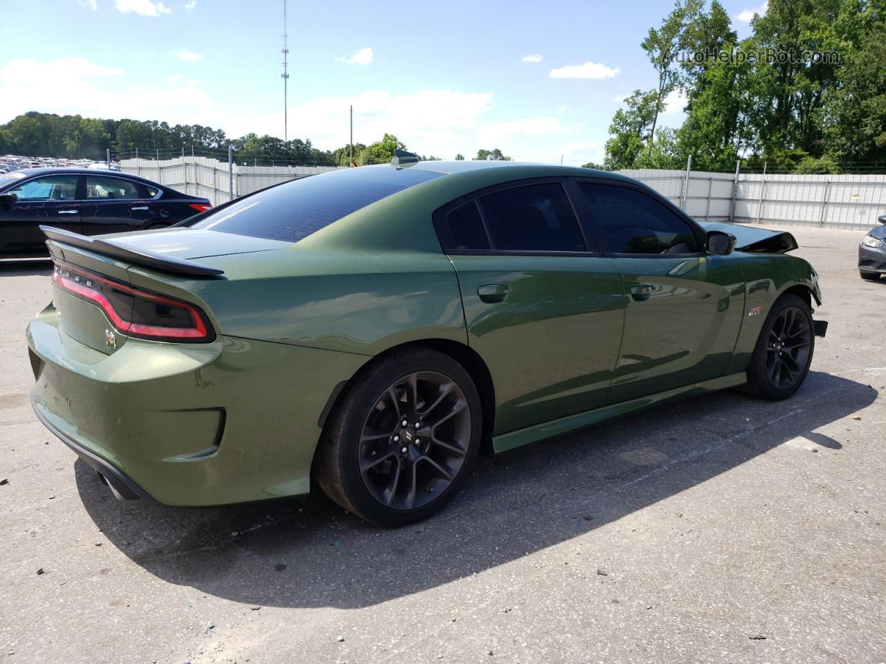 2021 Dodge Charger Scat Pack Зеленый vin: 2C3CDXGJXMH559196