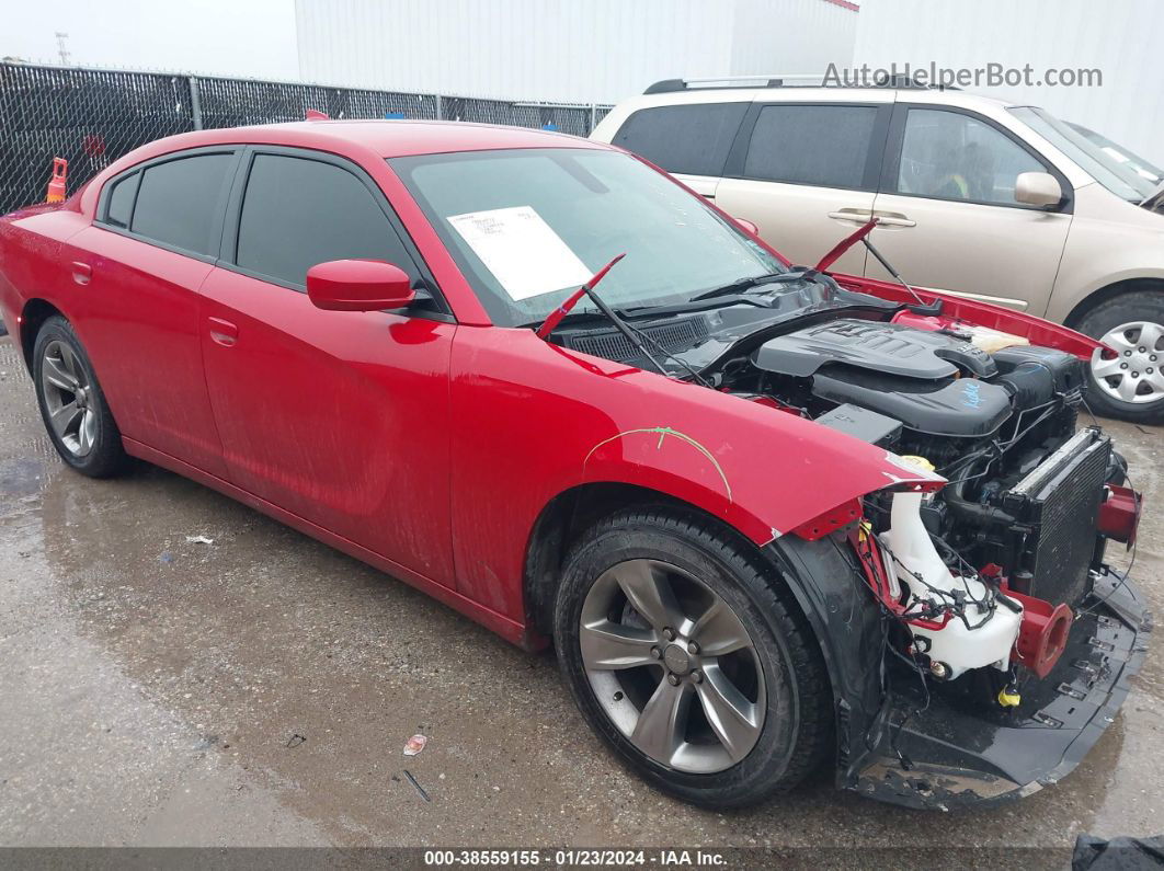 2016 Dodge Charger Sxt Red vin: 2C3CDXHG0GH203847