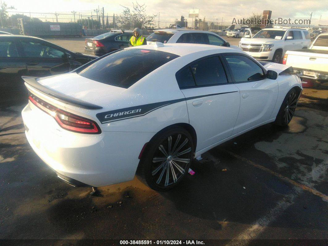 2016 Dodge Charger Sxt White vin: 2C3CDXHG0GH317623