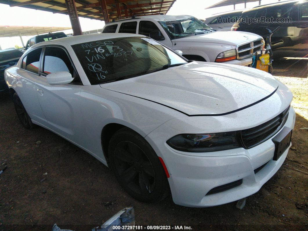 2016 Dodge Charger Sxt White vin: 2C3CDXHG0GH318027