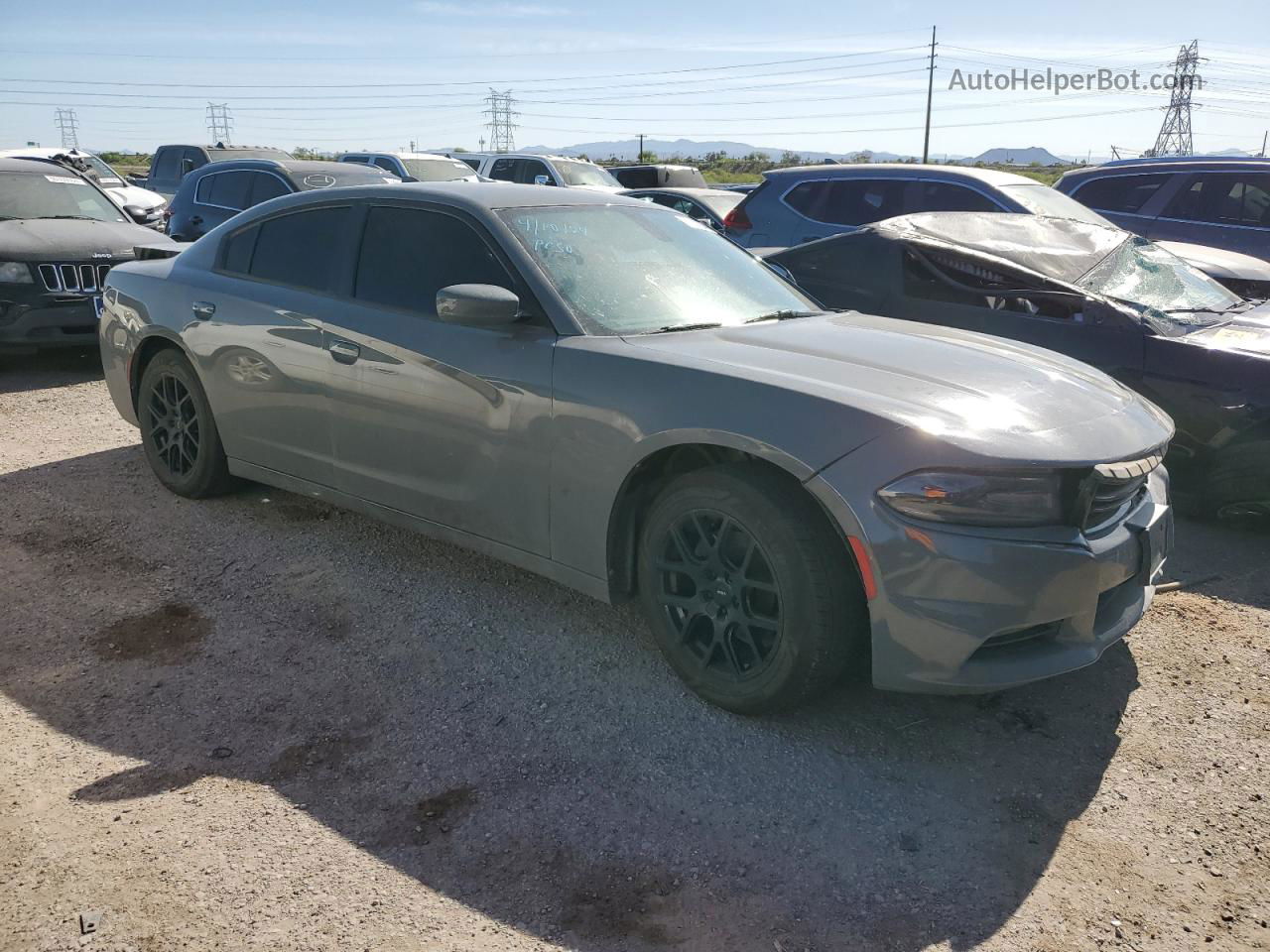 2017 Dodge Charger Sxt Gray vin: 2C3CDXHG0HH562844