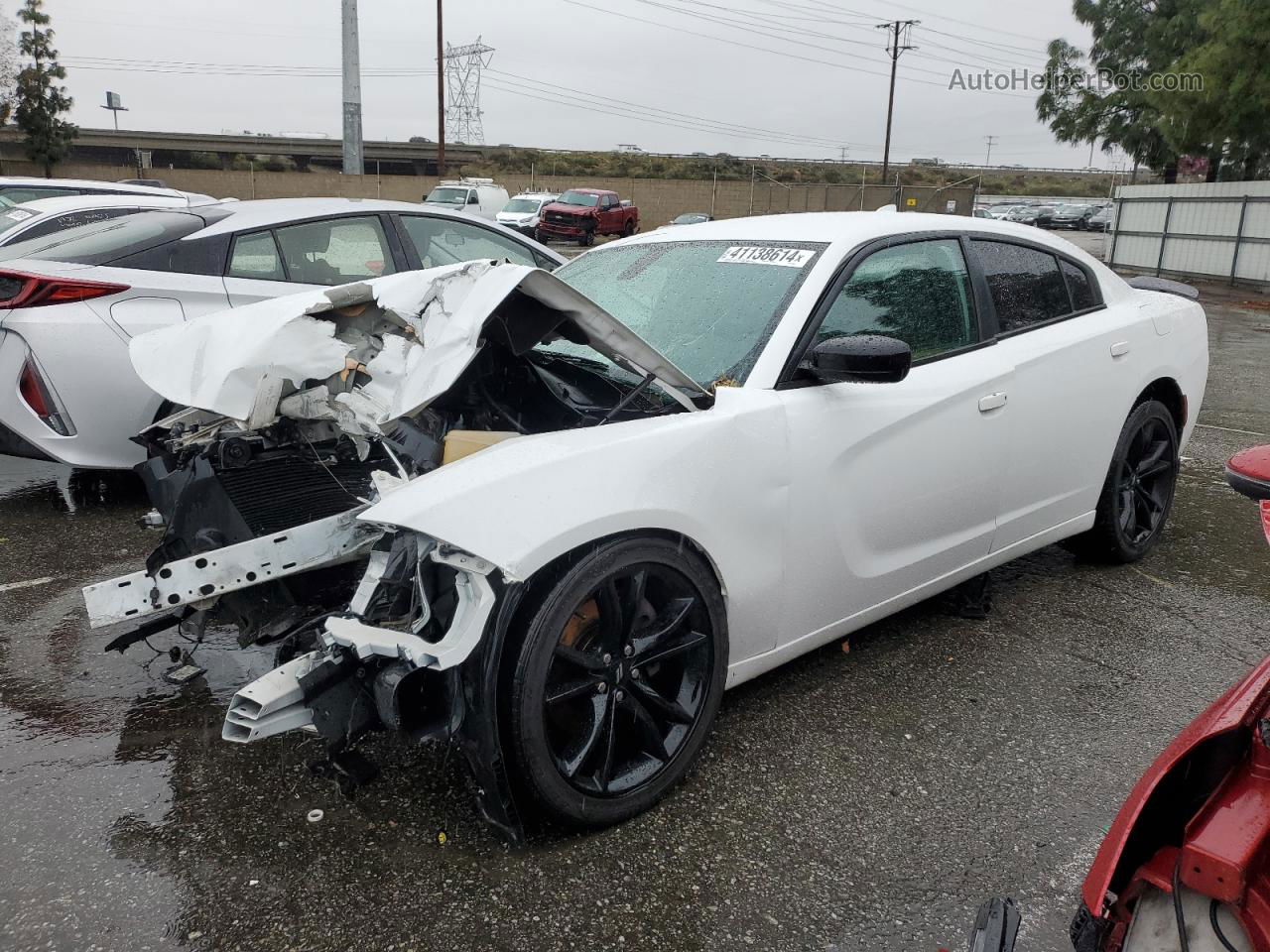 2017 Dodge Charger Sxt White vin: 2C3CDXHG0HH620824