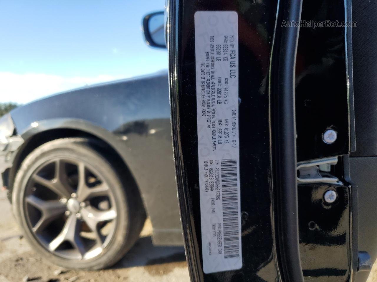 2017 Dodge Charger Sxt Black vin: 2C3CDXHG0HH642306