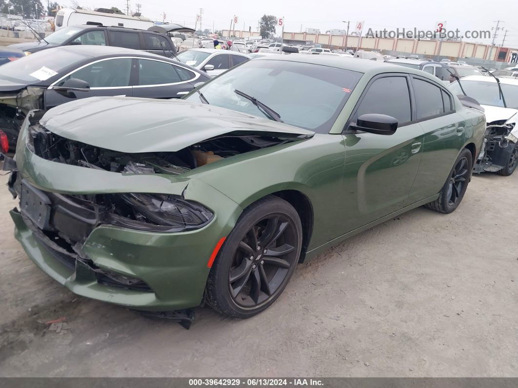 2018 Dodge Charger Sxt Plus Rwd Green vin: 2C3CDXHG0JH187818