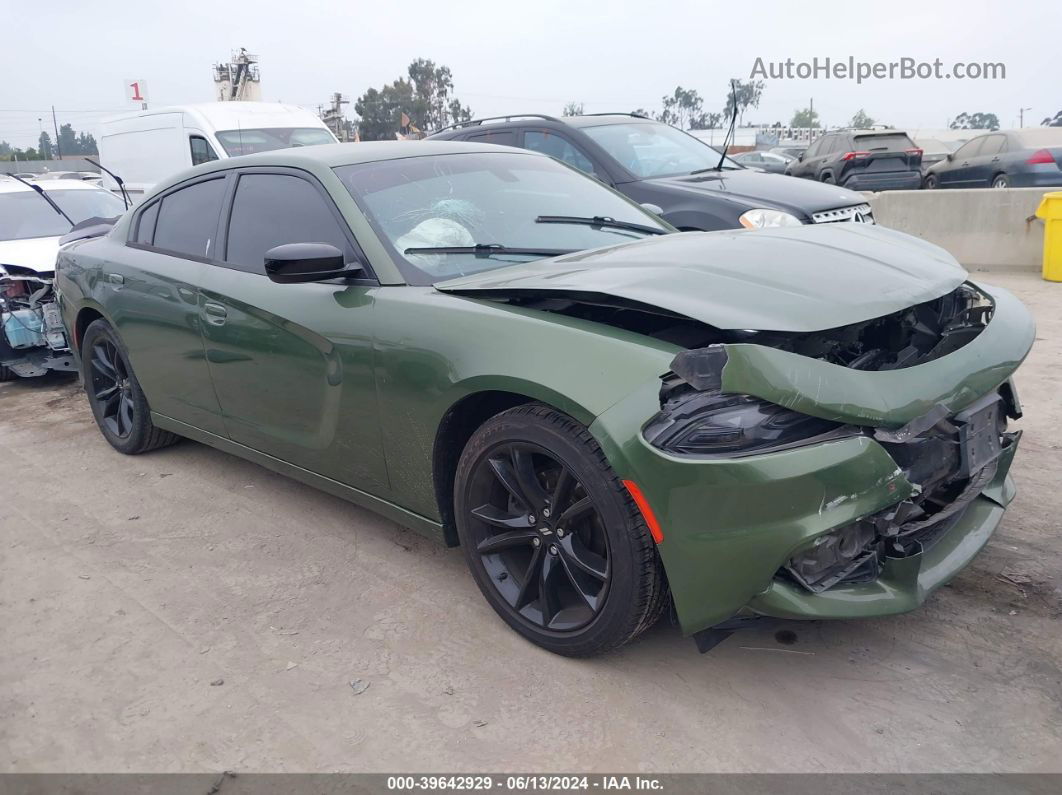 2018 Dodge Charger Sxt Plus Rwd Green vin: 2C3CDXHG0JH187818