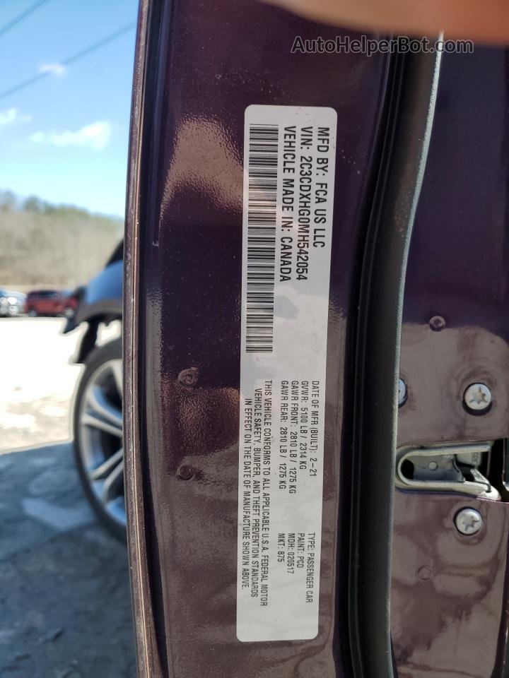 2021 Dodge Charger Gt Фиолетовый vin: 2C3CDXHG0MH542054