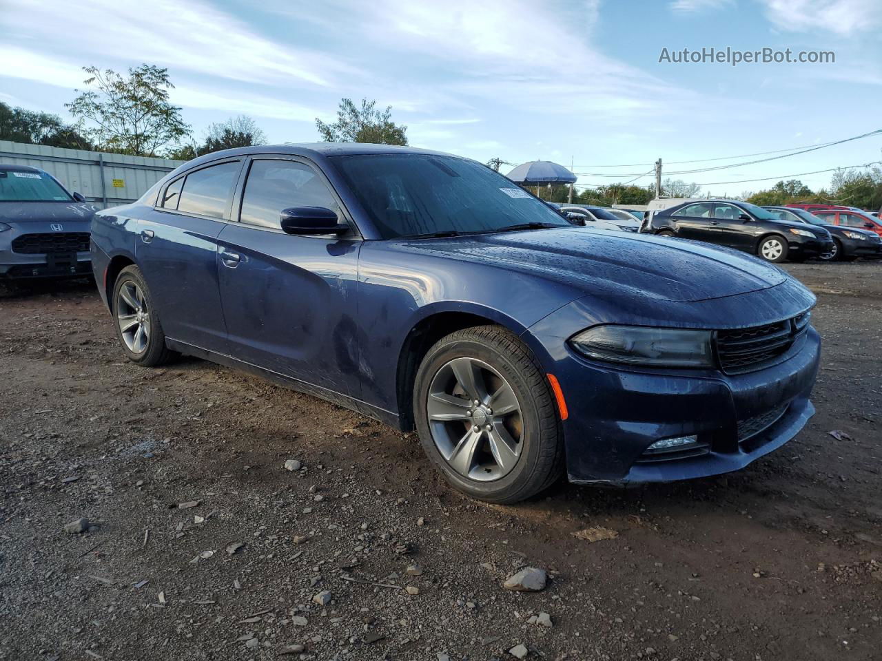 2016 Dodge Charger Sxt Синий vin: 2C3CDXHG1GH187013